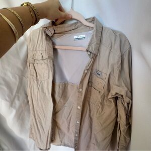 Columbia Khaki Button-Up Shirt